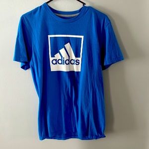Blue adidas shirt, men’s small